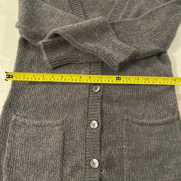 Ann Taylor Women’s Mohair Blend Open Front Cadigan Front Pockets Grey Size M - Picture 4 of 7